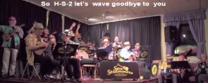 ukulele band singing HS2 Lets wave goodbye to you