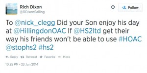 To @nick_clegg Did your Son enjoy his day at @HillingdonOAC If @HS2ltd get their way his friends won't be able to use #HOAC @stophs2 #hs2