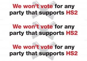 Stop HS2 pre-election window stickers