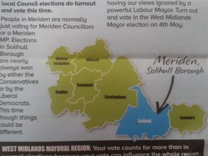 Andy Street produces a map showing the Merden constituency for those who don't know where it is, like Andy Streets' campaign team