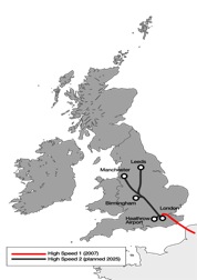 Indicitive map of HS2 route