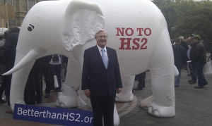 Geoffrey Robinson MP with our white elephant
