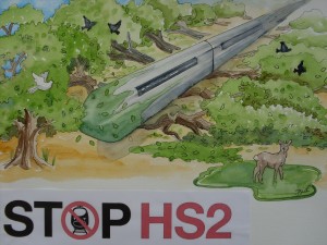Artists impression of how HS2 trains could be used to move trees.