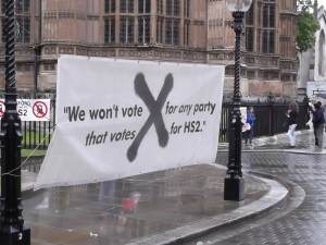 "We won't vote for any party that votes for HS2"