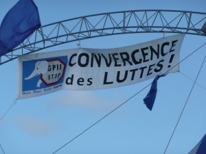 White Elephant banner at 2nd European Forum Against "les Grands Projets Inutiles Imposés"