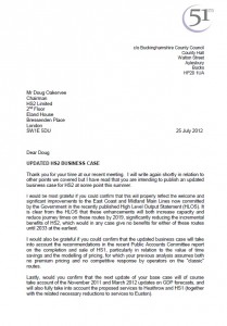 Martin Tett's letter from 51M to HS2 Ltd - page 1