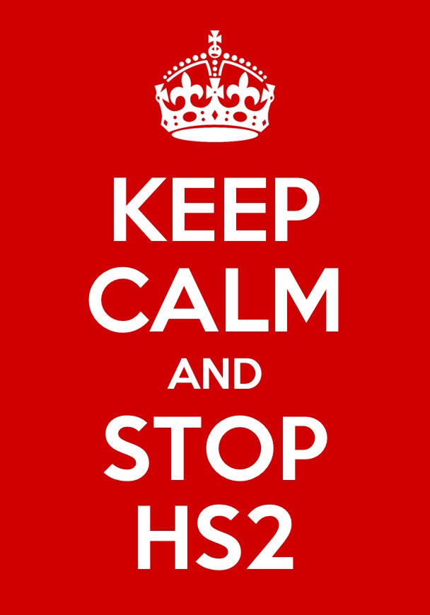 Keep Calm and Stop HS2 - red