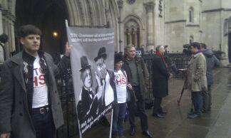 Photo call outside Royal Courts of Justice