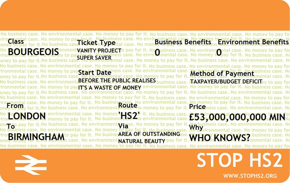 The price ticket of HS2