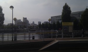 The view from Salford Quays tram stop. "I remember when this was all just rubble"