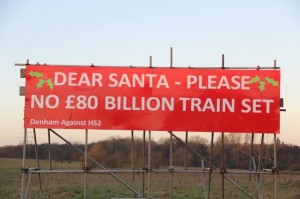Sign: Dear Santa, please no £80 bn train set
