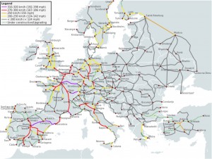 The official map of high speed rail lines in Europe, which Patrick McLoughlin keeps pretending does not exist.