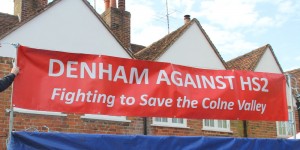 Denham Against HS2 sign at the village fete - 2015
