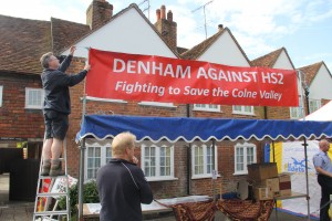 Denham Against HS2 stand at the village Fete