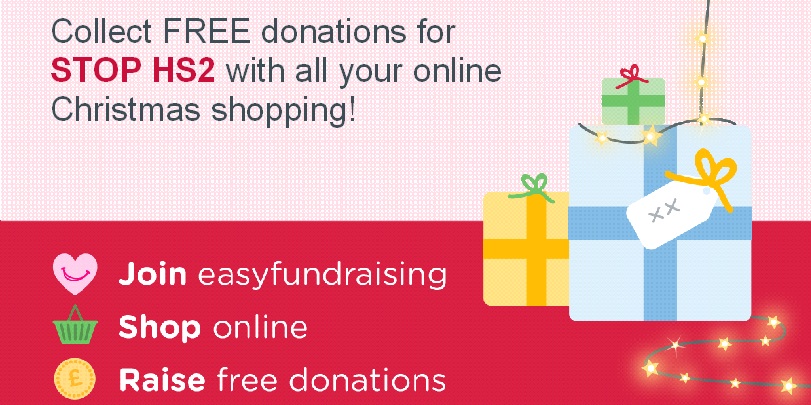 Help Stop HS2 while you shop - easyfundraising screen header