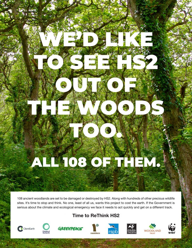 Rethink HS2 advert published 3rd September 2019